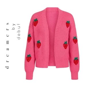 Sz M Dreamers By Debut 3D Strawberry Cardigan